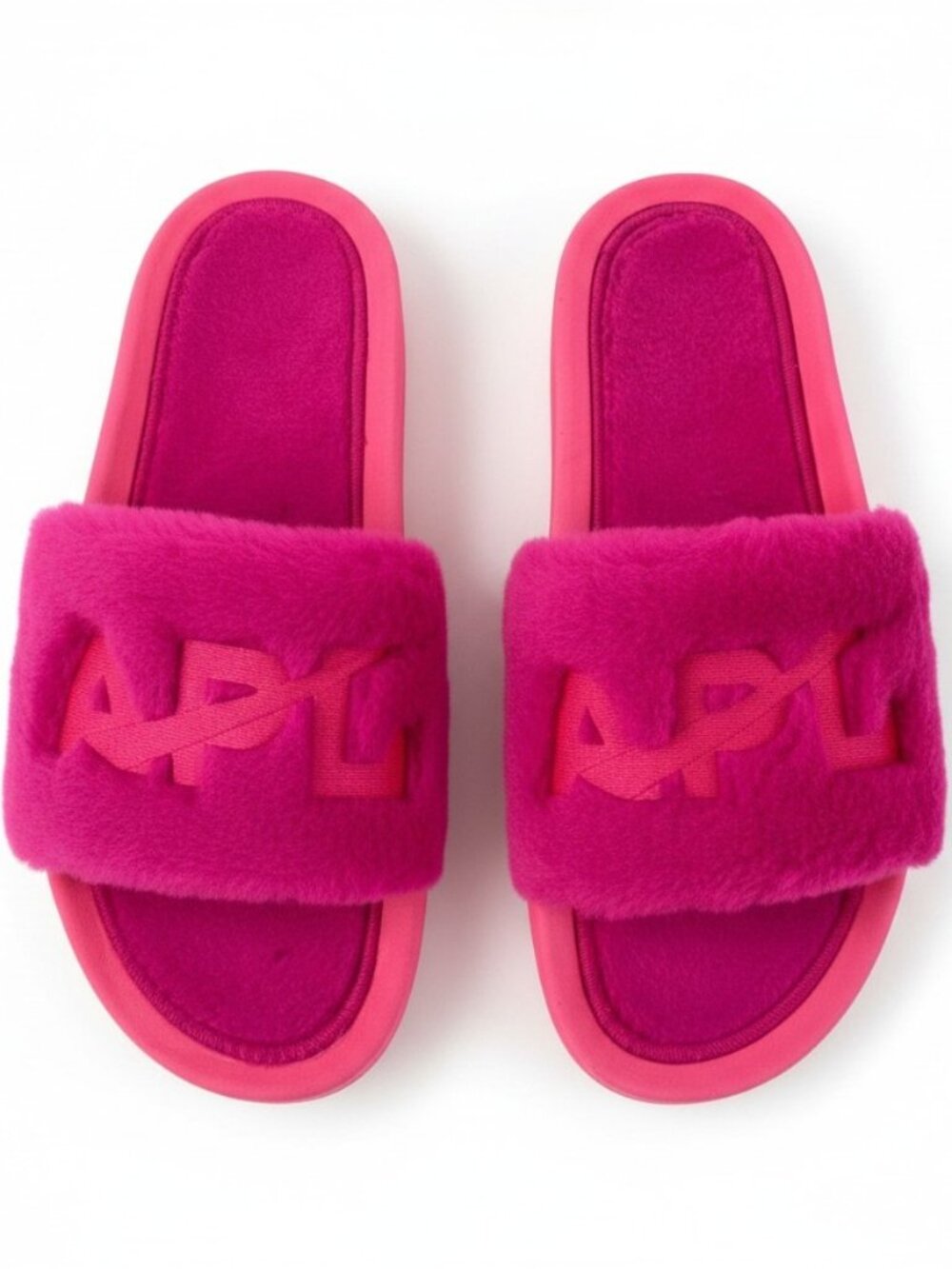 APL Pink Fuzzy Slide Sandals